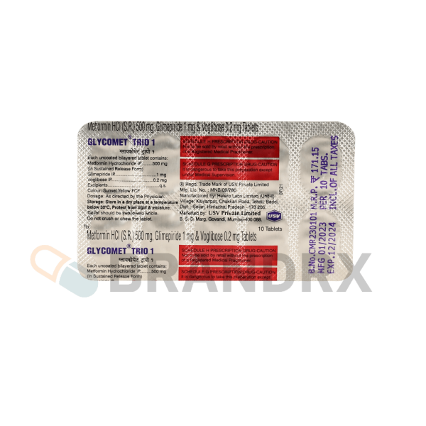 Glycomet Trio 1/0.2/500 mg USV Private Ltd. - Image 3